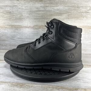 Timberland Men's Graydon Mid Black Leather Sneaker Chukka Boots Size 11